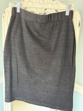 Black Embellished Pencil Skirt